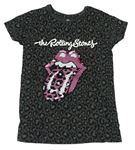 Sivé tričko s leopardím vzorom a potlačou s překlápěcími flitry The Rolling Stones Next