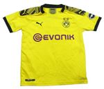 Žluto-černý funkční fotbalový dres so znakom a číslom PUMA