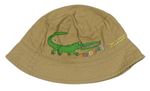 Béžový plátenný podšitý klobúk s krokodílom M&S
