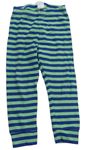 Zeleno-modré pruhované rebrované pyžamové nohavice H&M