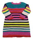 Farebné pruhované trblietavé svetrové šaty M&S