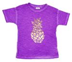Purpurové melírované batikované tričko s ananasom Next
