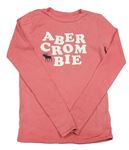 Ružové pyžamové tričko s logom Abercrombie&Fitch
