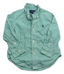 Zeleno-biela pruhovaná košeľa s výšivkou Ralph Lauren