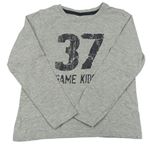 Sivé melírované tričko s číslom
