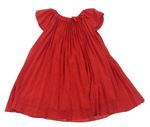 Červené šifónové plisované šaty s mašlou C&A