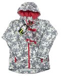 Sivo-biela army šušťáková funkčná bunda s kapucňou Trespass