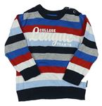 Farebný pruhovaný sveter s nápismi Topolino