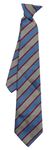 Modro-béžovo-červená pruhovaná kravata