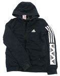 Čierna prepínaci mikina s logom a kapucňou Adidas