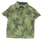 Zeleno-tmavosivá košeľa s listami Primark