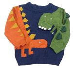 Tmavomodrý sveter s dinosaurami Nutmeg