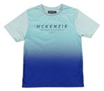 Tmavomodro-svetlomodré športové tričko s bodkami a logom McKenzie