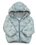 Svetlomodrá šušťáková zimná bunda s obrázkami a kapucňou M&S