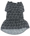 Čierno-bielo-sivé vzorované šifónové šaty Bluezoo