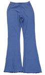 Modré rebrované úpletové nohavice New Look