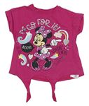 Fuchsiové tričko s Minnie a dúhou Disney