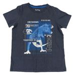Tmavomodré tričko s dinosaurom Nutmeg