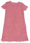 Ružové čipkové šaty s kvietkami YD