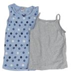 2x Sivá košilka + Modrá bodkovaná košieľka  H&M