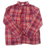 Červeno-barevný kostkovaný flanelový pyžamový kabátek John Lewis