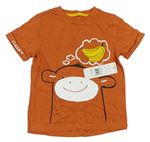 Oranžové tričko s opicou F&F