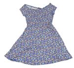 Modro-farebné kvetované ľahké šaty New Look