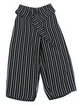 Čierno-biele pruhované culottes nohavice s opaskom Primark