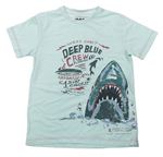 Svetlomodré tričko so žralokom Matalan