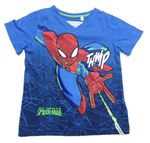 Tmavomodro-cobaltovoě modré tričko so Spider-manem C&A