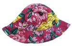 Ružový kvetovaný obojstranný klobúk