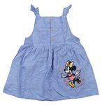 Svetlomodré plátenné šaty s Minnie Disney