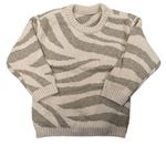 Béžovo-hnedý vzorovaný sveter George