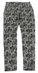 Sivo-čierne kvetované skinny sametovo/manšestrové nohavice F&F