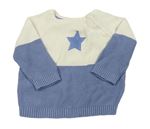 Krémovo-modrý sveter s hviezdičkou Ergee