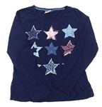 Tmavomodré melírované tričko s hviezdičkami YIGGA