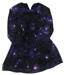 Čierno-fialové šifónové šaty H&M