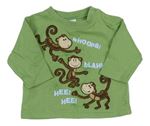 Zelené tričko s opicami Next