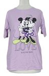 Dámske lila tričko s Mickeym a Minnie Disney