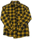 Čierno-žltá kockovaná flanelová košeľa Primark