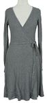 Dámske sivé zavinovací šaty H&M
