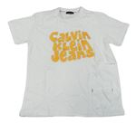 Biele tričko s logom a vreckom Calvin Klein