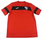 Červeno-čierne športoví tričko s nášivkou Joma
