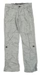 Sivé melírované ľanové roll-up nohavice H&M