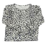 Smotanové tričko s leopardím vzorom a volánikmi