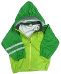 Zeleno-tmavozelená nepromokavá bunda s odopínacíá kapucňou H&M