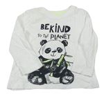 Biele tričko s pandou a nápismi so cute