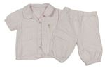 Svetloružová -biele kockované krepové pyžama s golierikom Nutmeg