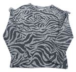 Tmavošedo-sivé vzorované tričko s volánikmi Next