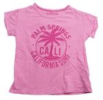 Ružové pyžamové tričko s palmou a nápisom M&S
